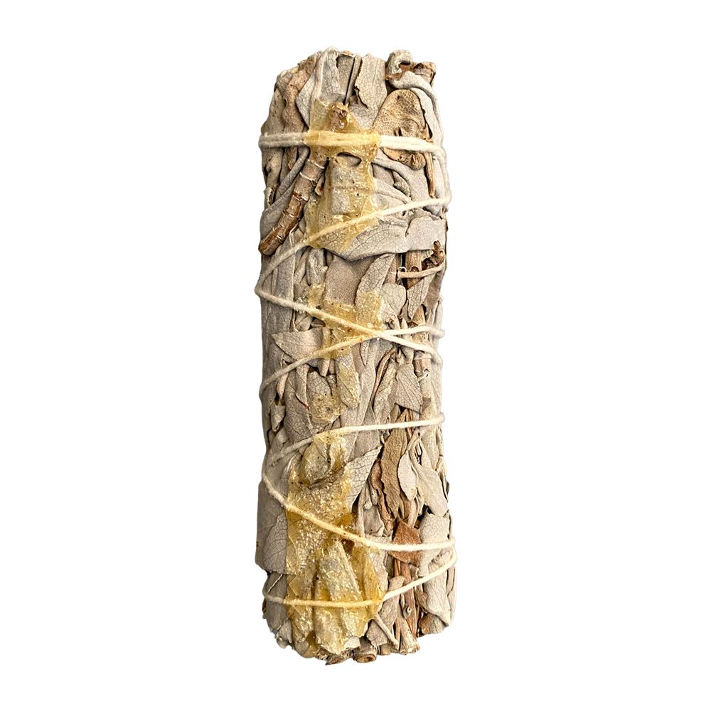 Smudge Stick, White Sage and Copal Resin 4"