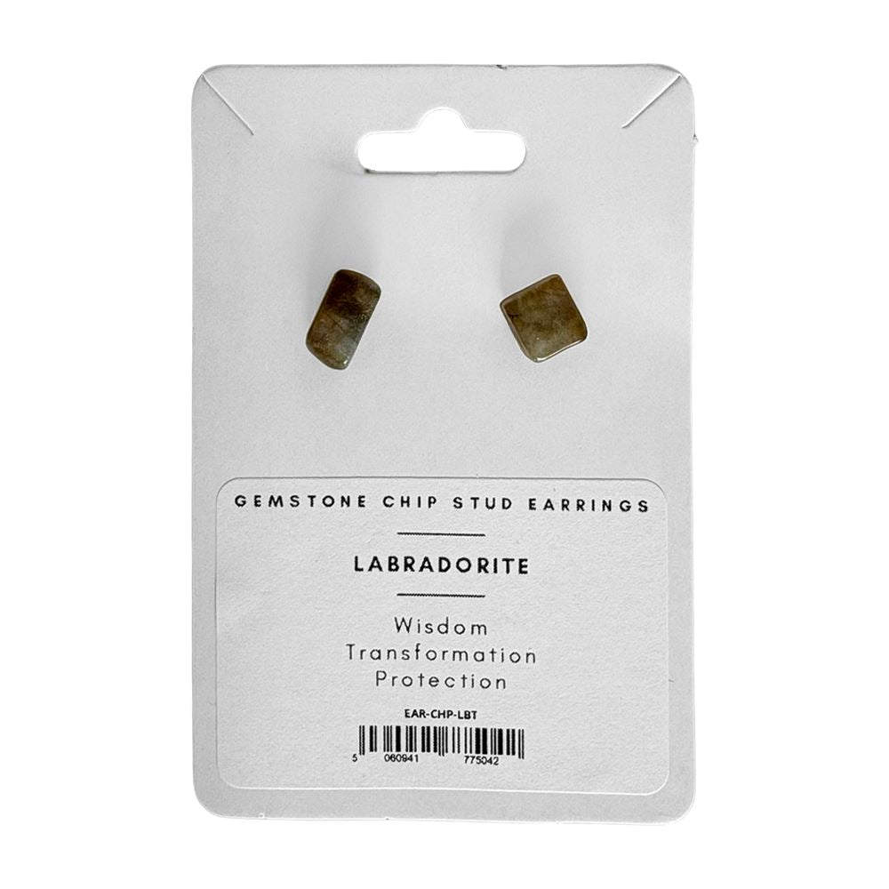 Gemstone Chip Stud Earrings, 1x1cm