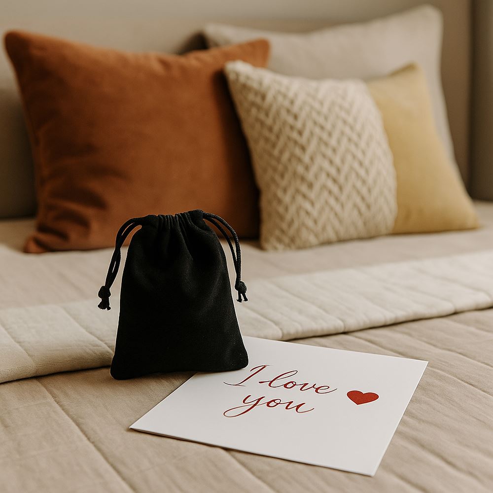 Velvet Pouches, Black, 15x10cm, Pack of 50