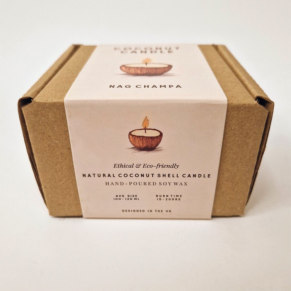 Mini Coconut Shell Candle, Nag Champa