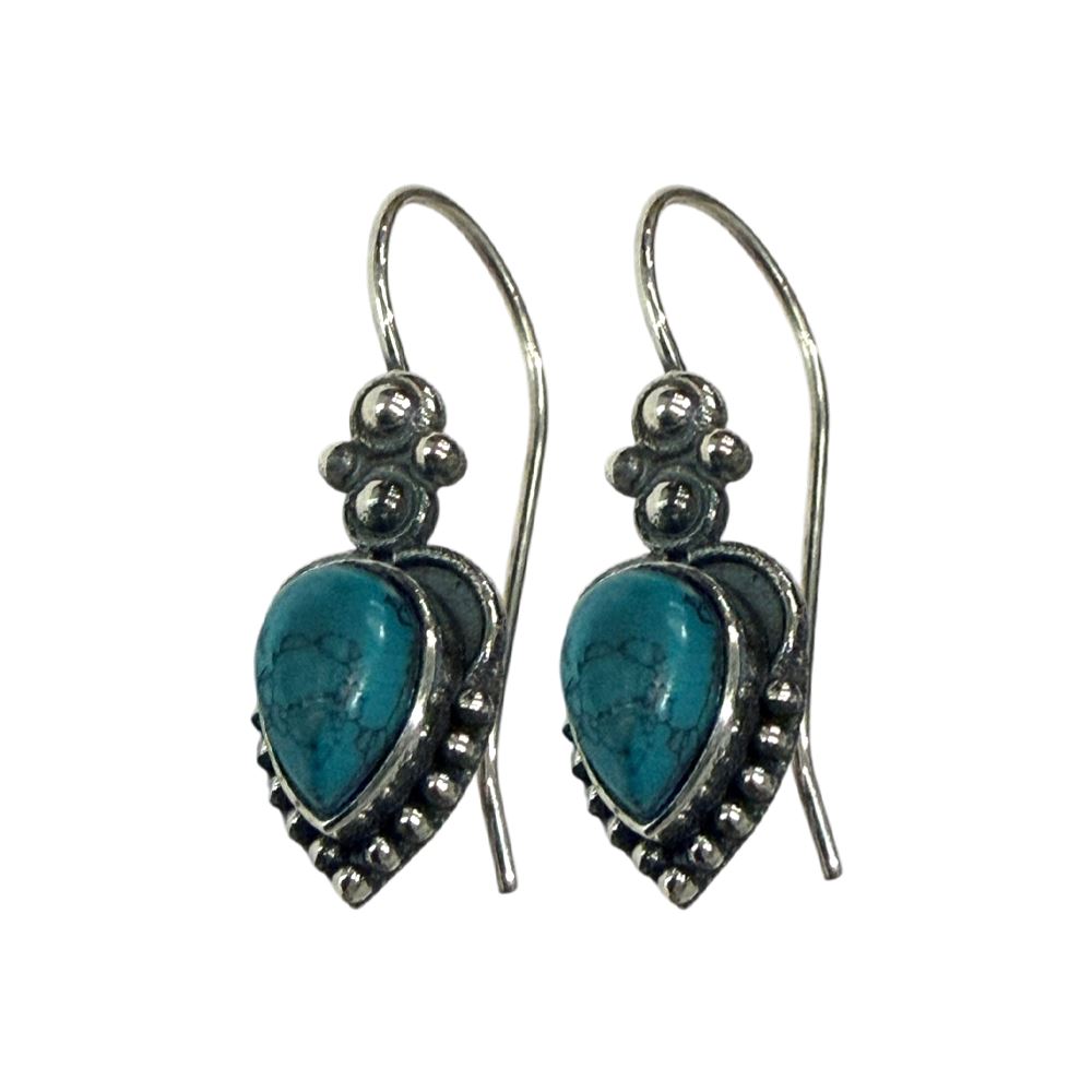 Silver-Plated Hanging Earwire Earrings (#05), 2x1cm