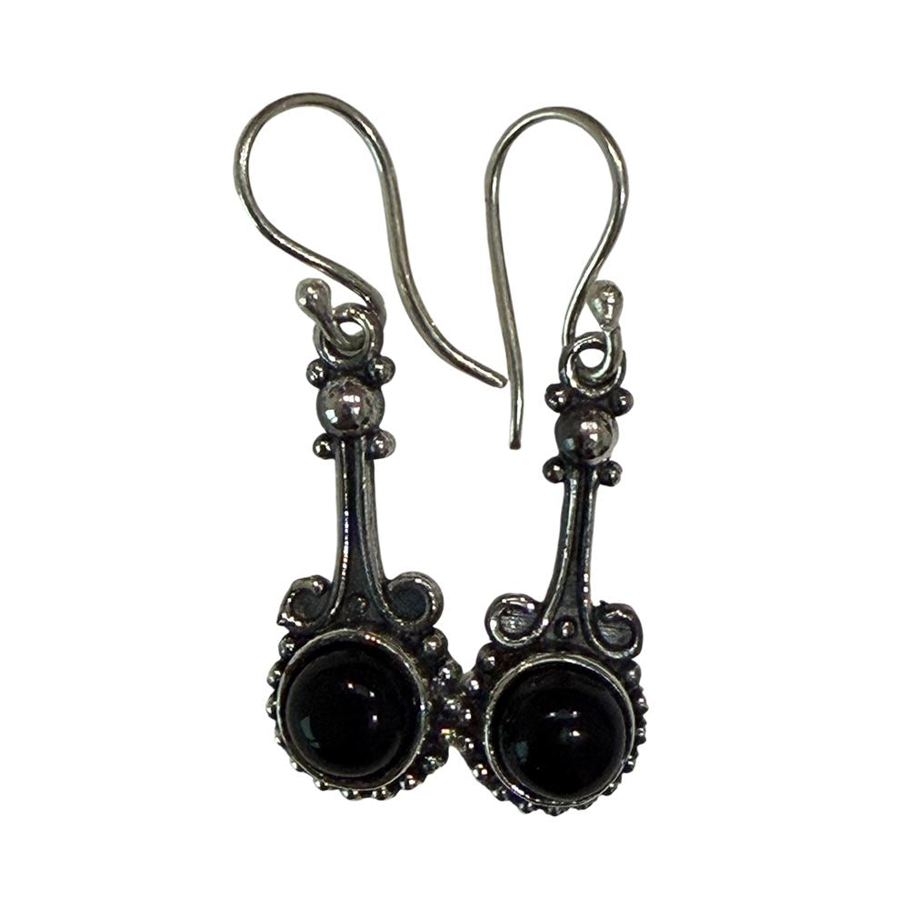Silver-Plated Hanging Earwire Earrings (#03), 3x1cm
