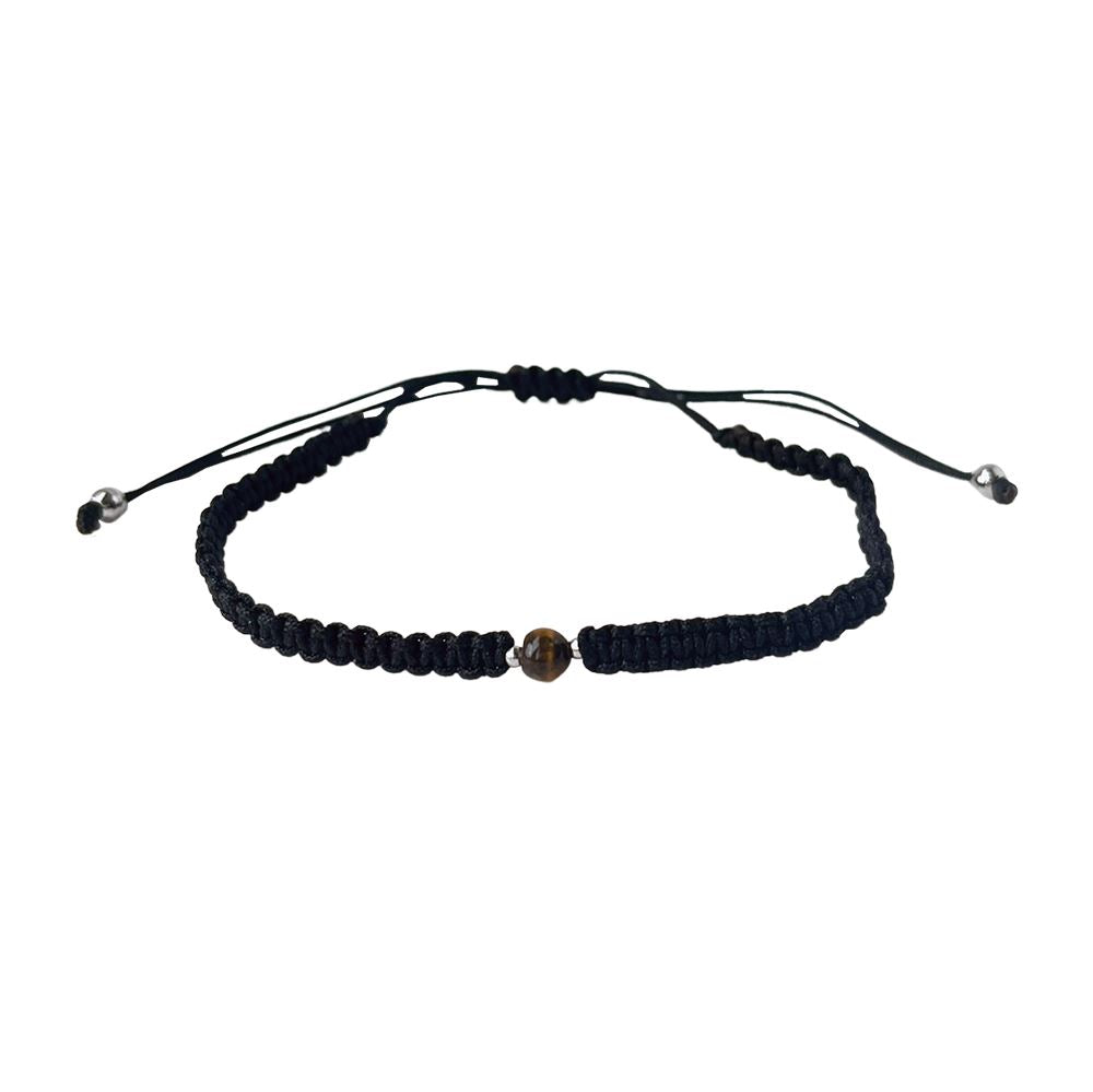 Braided Rope Bracelet with Tiger's Eye Bead