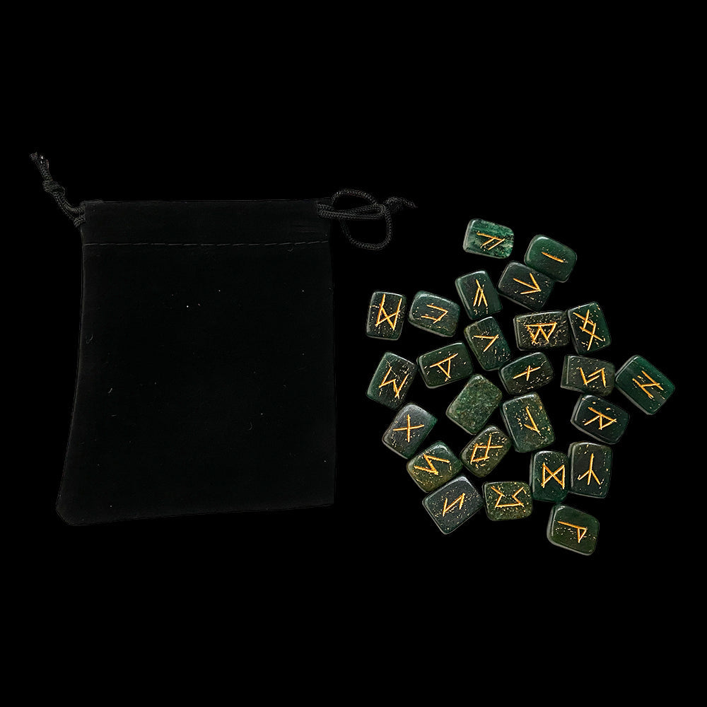Rune Set with Pouch, Rectangular