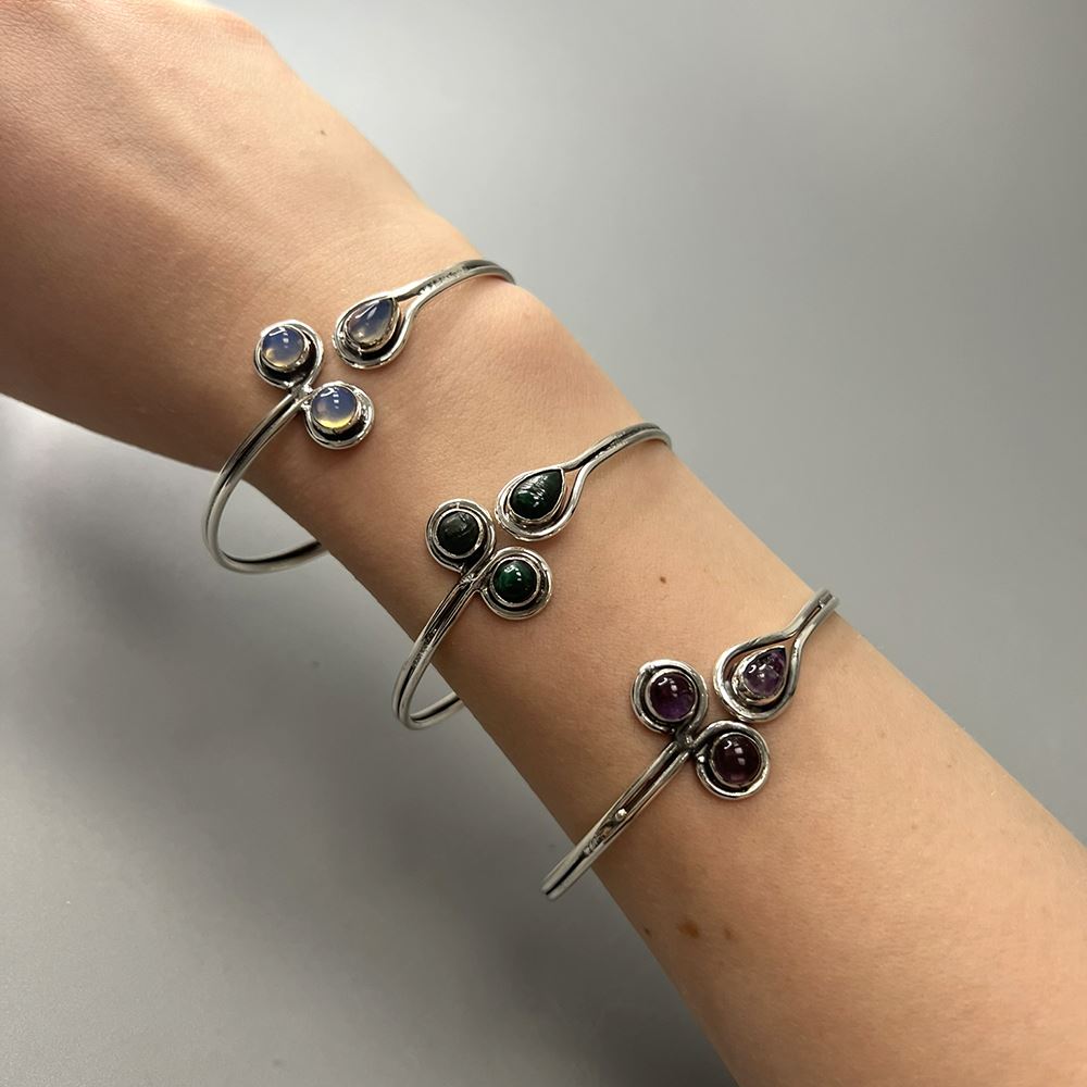 Silver Plated Adjustable Trinity Cuff Bangle
