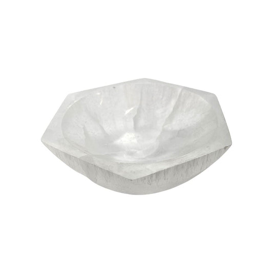 Selenite Bowl, Hexagonal, 10cm