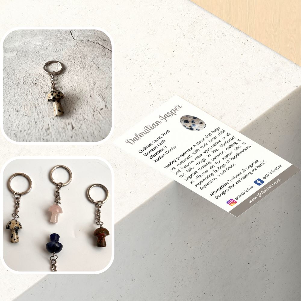Crystal Mushroom Keychain