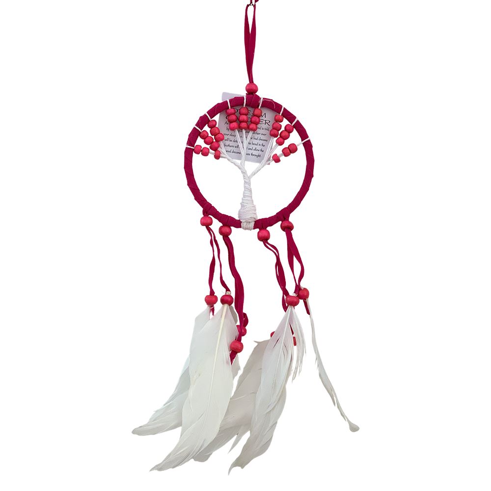 Tree of Life Dream Catcher, 9cm, Pink