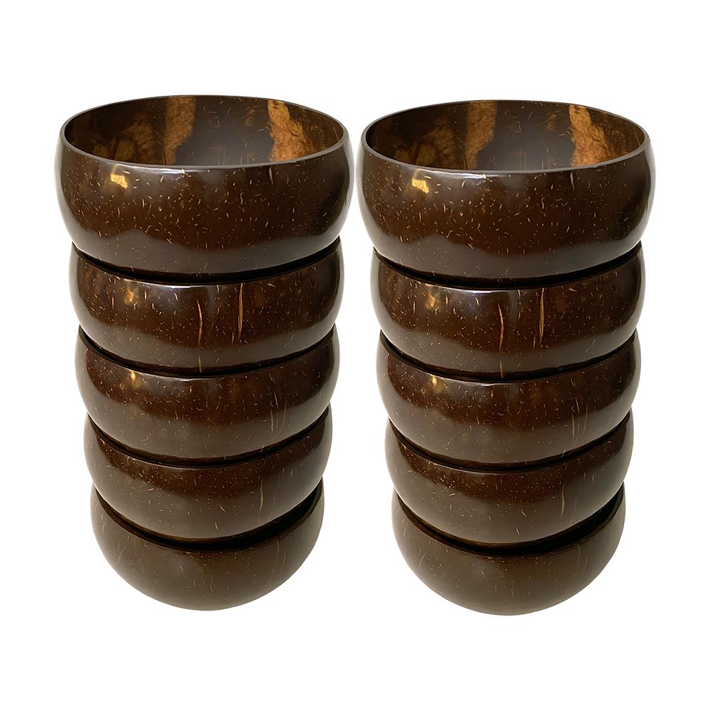 Coconut Bowl, Large, 13-15cm Diameter, Set of 10