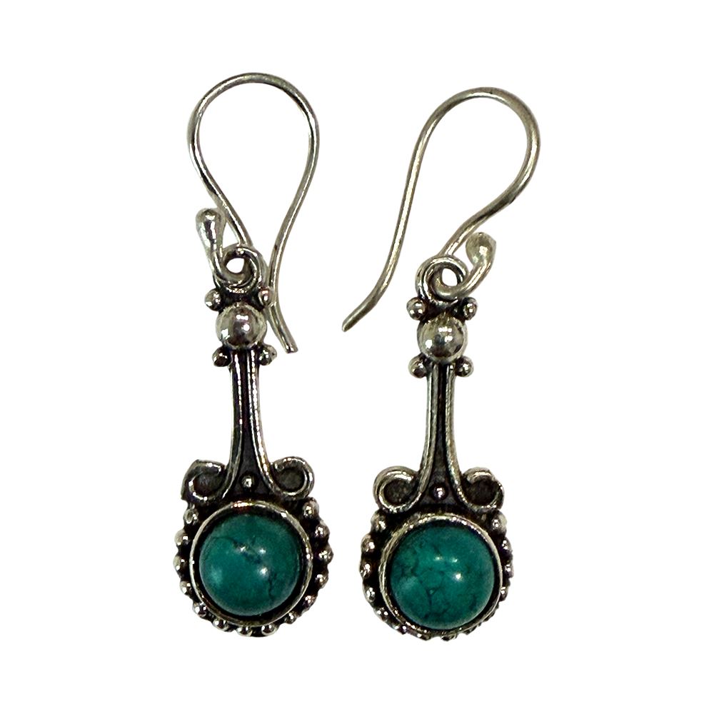 Silver-Plated Hanging Earwire Earrings (#03), 3x1cm