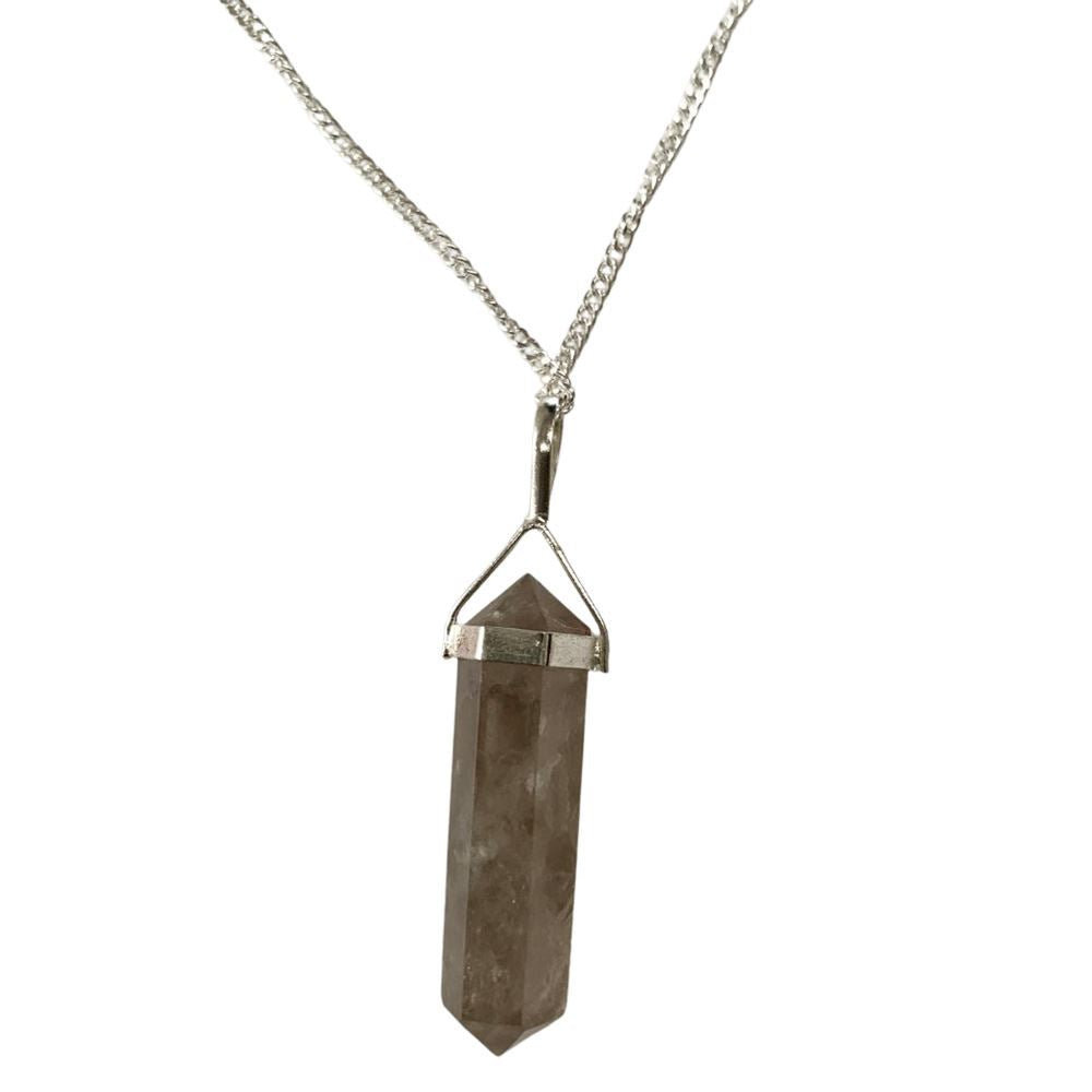 Double Point Pencil Pendant, Silver Chain