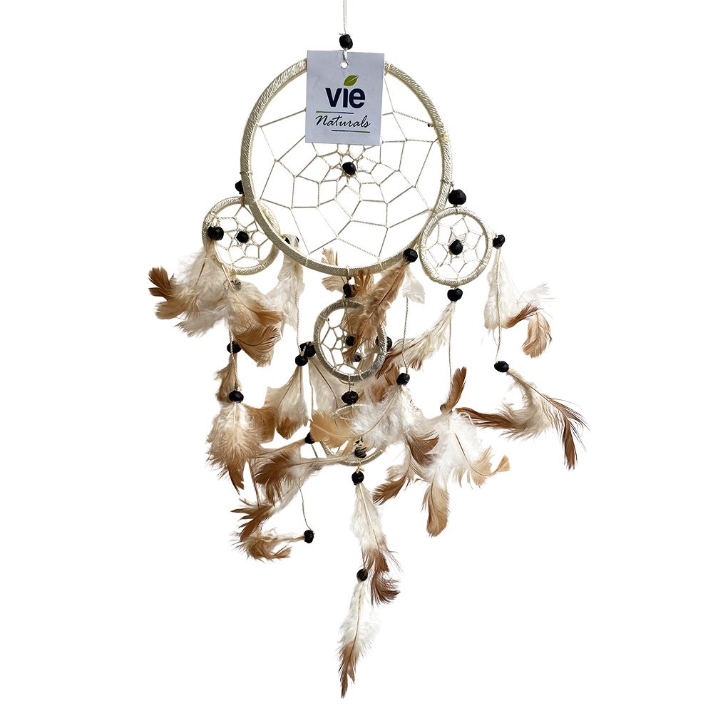 Dream Catcher, 11cm Ring with 4 Smaller Rings, Natural