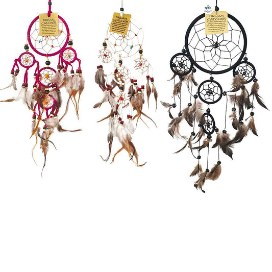 Dream Catcher Bundle, Pack of 3, 9cm (Pink),  9cm (White), 11cm (Black)