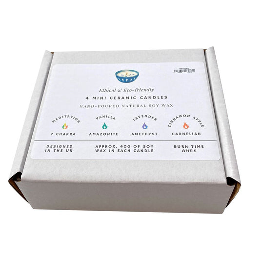 4 Mini Ceramic Bowl Candles