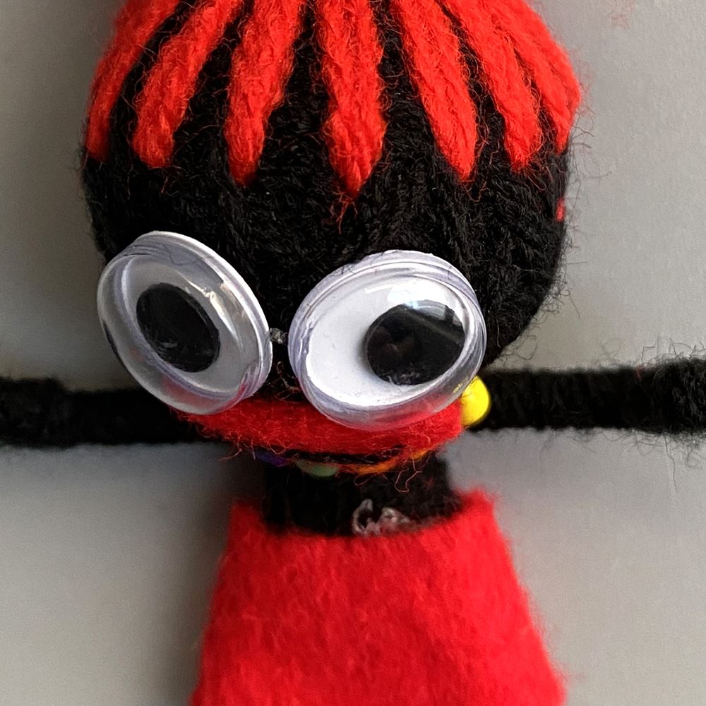 Voodoo String Doll Keychain, 7cm