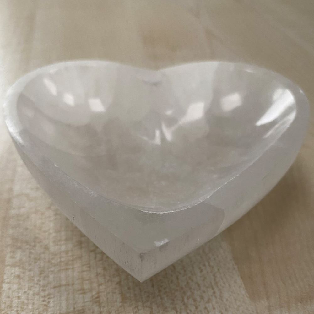 Selenite Bowl, Heart, 10x10x3cm