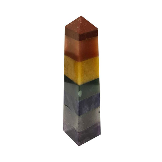 Obelisk Tower, 8-10cm, 7 Chakra Bonded