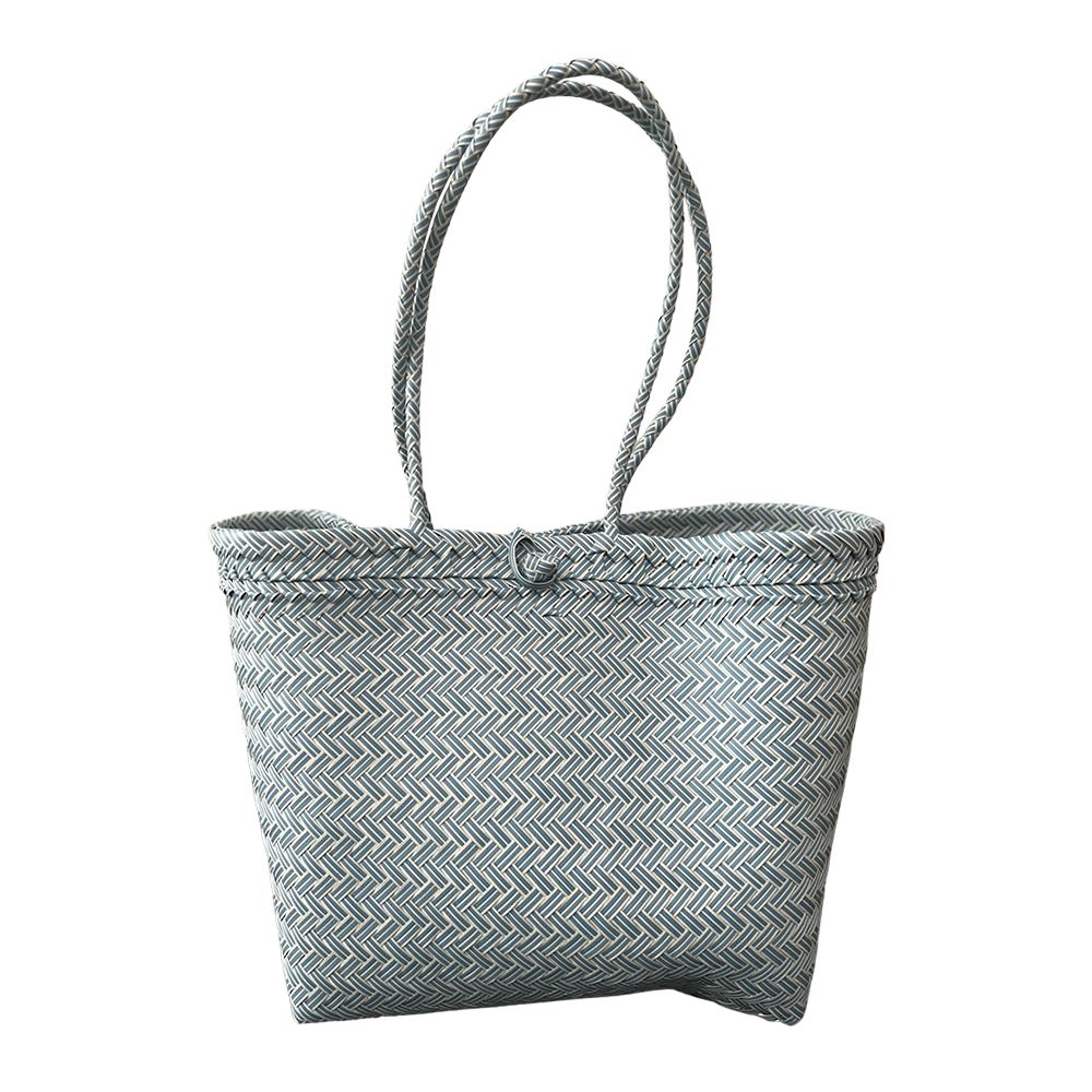 Recycled Plastic Woven Beach/Tote Long Strapped Bag, Large