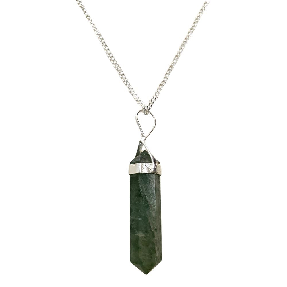 Double Point Pencil Pendant, Silver Chain