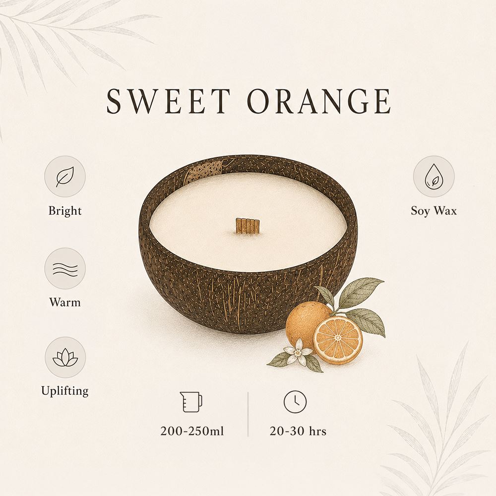 Coconut Shell Candle with Essential Oil