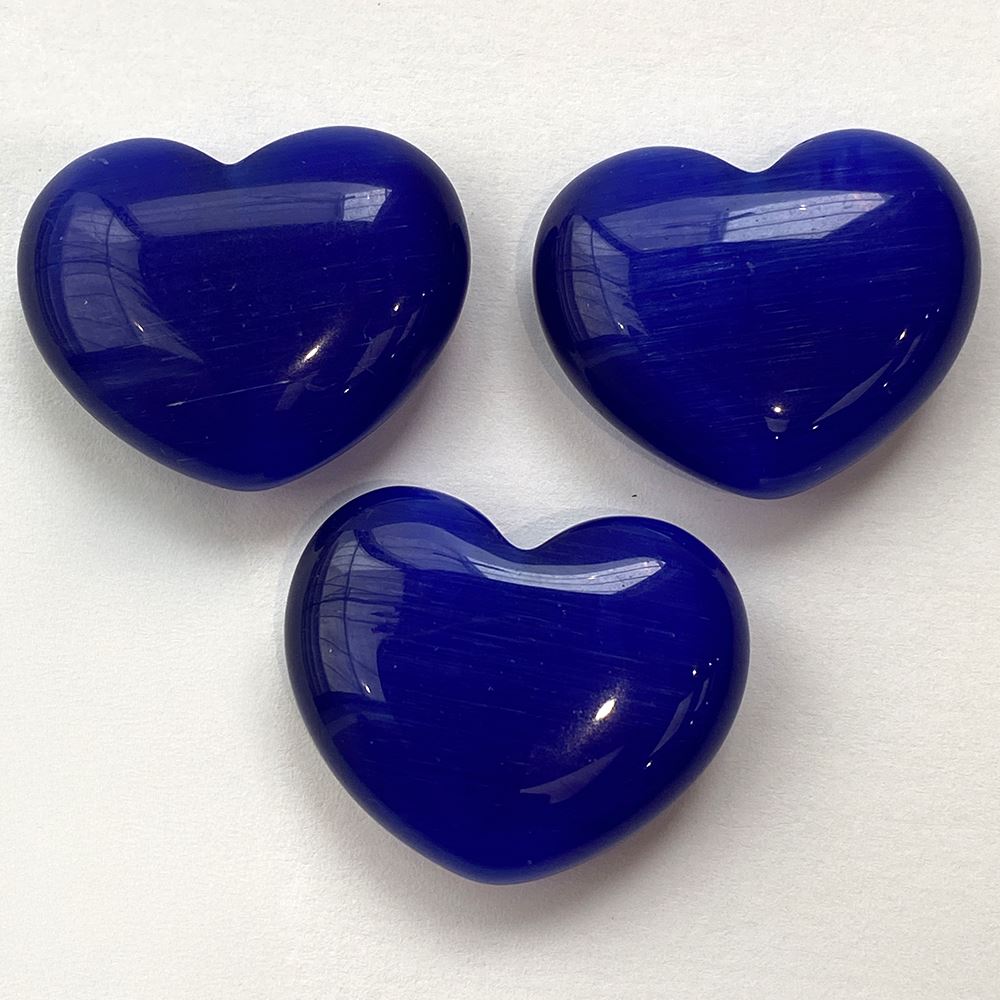 Cat’s Eye Glass Heart, 3x2.5x1cm