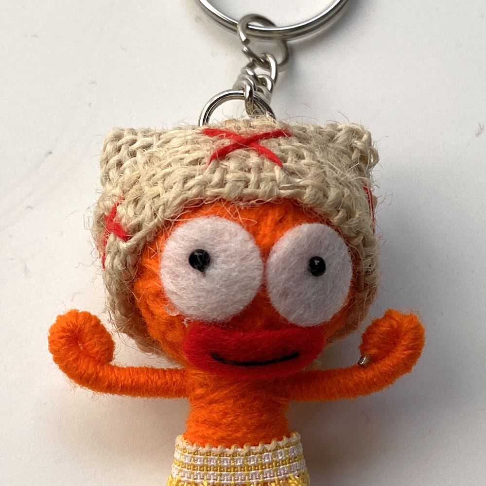 Voodoo String Doll Keychain, 7cm