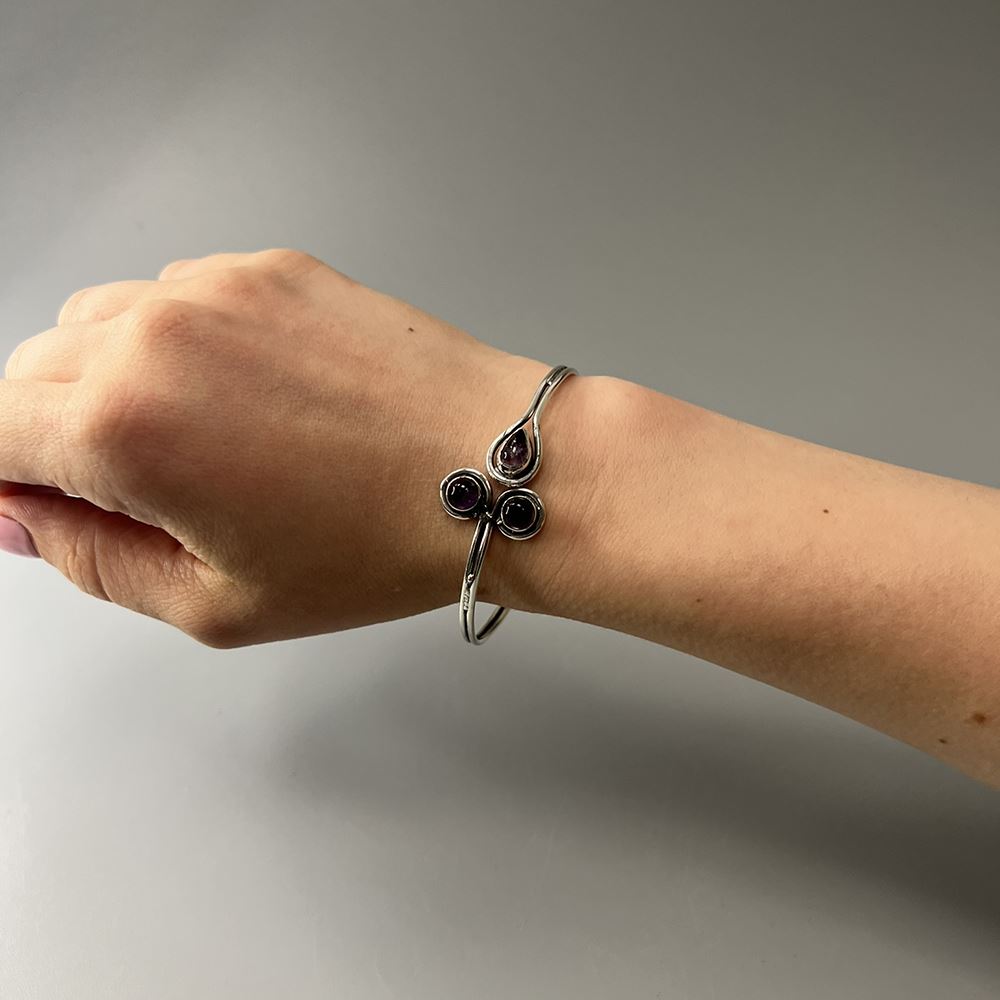 Silver Plated Adjustable Trinity Cuff Bangle
