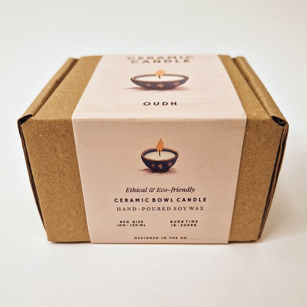Ceramic Bowl Candle, Oudh