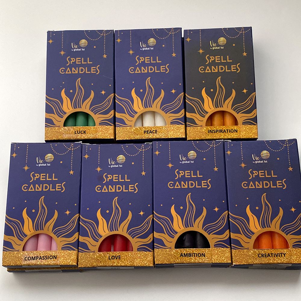 Spell Candles, Handmade & Unscented, Pack of 5