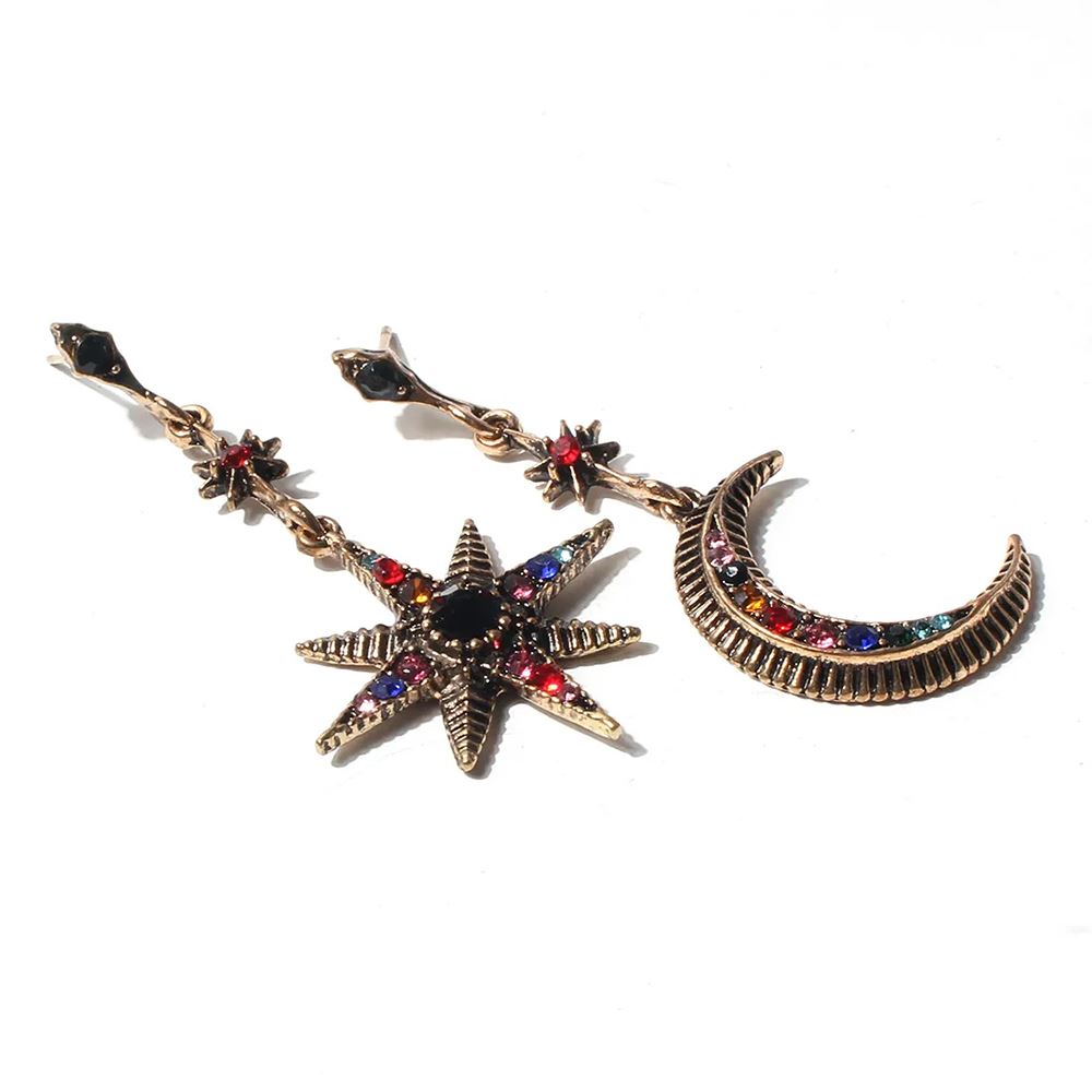 Star & Moon Drop Earrings